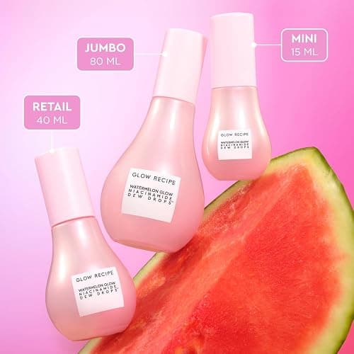 Glow Recipe Watermelon Niacinamide Dew Drops - Brightening, Plumping Hydrating Face Serum, Makeup Primer + Liquid Highlighter with Hyaluronic Acid - Dewy & Glowing Korean Skin Care (40ml) - Full - 1.35 Ounce (Pack of 1) thumbnail 9