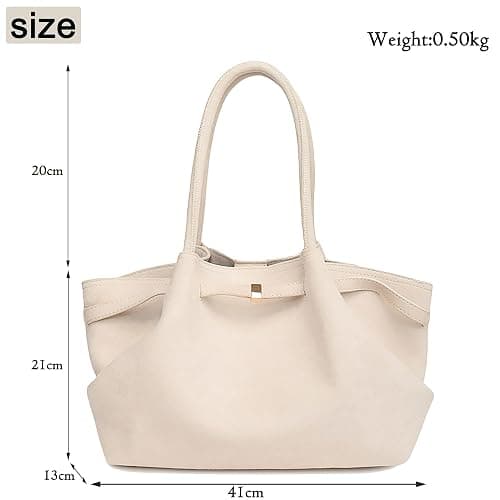 Makukke Sac fourre-tout en daim pour femme - Grand sac à main vintage - Pour le travail, le bureau, les voyages, le shopping, l'école thumbnail 6
