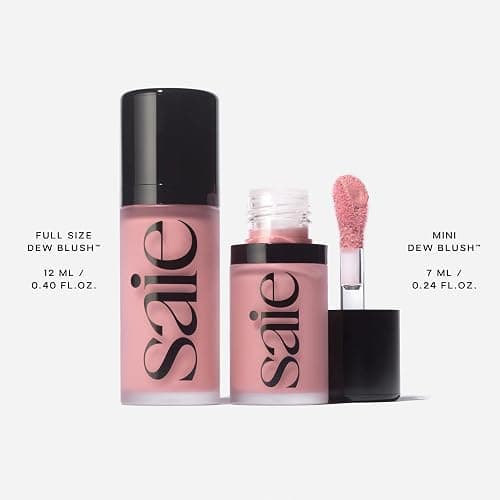 Saie Mini Dew Liquid Blush for Cheeks - Hydrating Cream Blush Stick with a Blendable + Buildable Formula - Skincare Infused Dewy Cheek Tint for a Natural Flush - Clean, Vegan Makeup - Sweetie (.24 oz) thumbnail 6