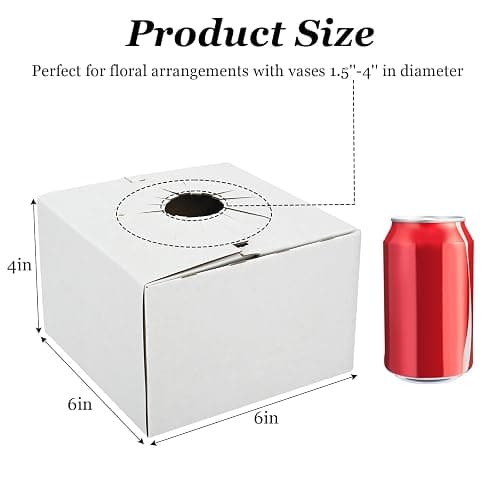 tonchean 100PCS Cardboard Delivery Boxes for Florists, Quick Fold Florist Delivery Box, Flower and Vase Boxes for Secure Floral Arrangements During Transport thumbnail 3