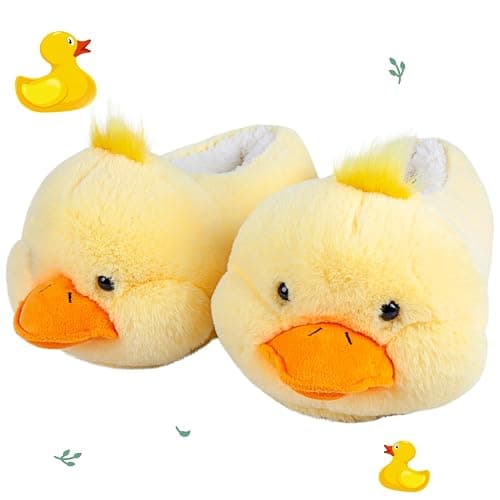 Cute Farm Animal Slippers for Women - Fuzzy Plush Winter Duck Teddy Puppy Dachshund Dog Pig Cow House Shoes with Warm Lining, Non-Slip Sole, Cozy Animal Slippers for Indoor/Outdoor - Image 1