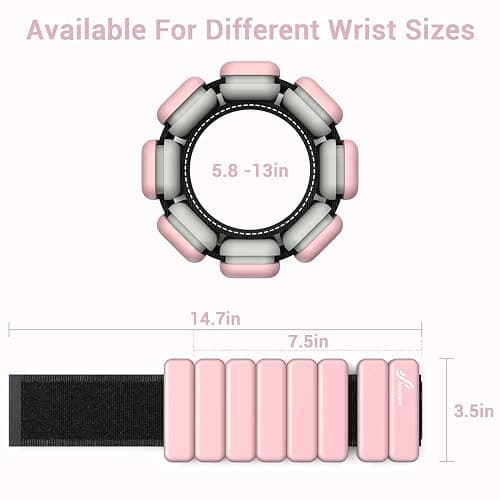 Sportneer Wrist & Ankle Weights for Women Men - 1 Pair (1 lb/2 lb Each) | Adjustable Weighted Bracelet Silicone Bangles for Yoga, Dance, Pilates, Cardio, Aerobics, Gym, Pool Exercises and Jogging thumbnail 3