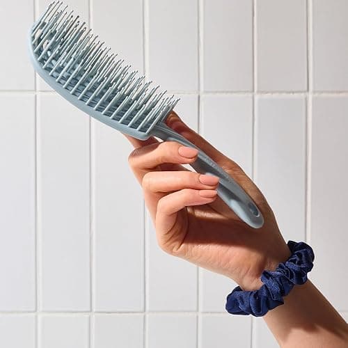 Kitsch Detangler Brush – Flexible Curly Hair Brush for Women, Men & Kids | Detangling Hairbrush with Bendable Frame and Ultra-Smooth Bristles for Wet or Dry Strands - Haze Blue thumbnail 9
