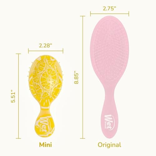 Wet Brush Mini Detangler Hair Brush, Lemon (Tutti Fruitti), Detangling Travel Hairbrush, Ultra-Soft IntelliFlex Bristles Glide Through Tangles with Ease, Pain-Free, All Hair Types, Limited Edition thumbnail 5