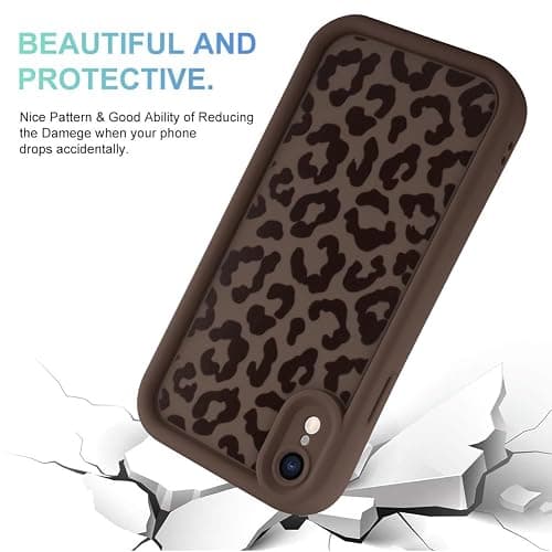 MOWIME Compatible with iPhone XR Case, Cheetah Print Shockproof Soft TPU Protective Cover for Women Girls, Slim Anti Scratch Leopard Case for iPhone XR 6.1 Inch, Brown thumbnail 3