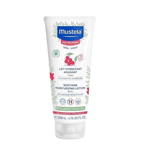 Mustela Baby Soothing Lotion - Moisturizing Body Lotion for Very Sensitive Skin - with Natural Avocado & Schizandra Berry - Fragrance-Free - 6.76 fl. Oz - Image 1