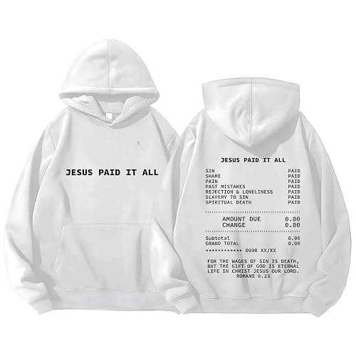 Jesus Paid It All Hoodie Jesus Paid It All sweatshirt Christian Long Sleeve Pullover Hoodie - Image 1
