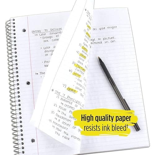 Five Star Spiral Notebook, 1 Subject, College Ruled Paper, 100 Sheets, 11" x 8-1/2", Teal (72051) thumbnail 3