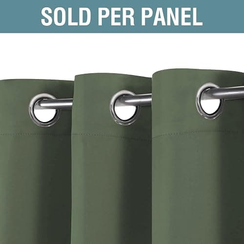 H.VERSAILTEX Blackout Curtain for Living Room Thermal Insulated Window Treatment Curtain Extra Long 96 inch Length Energy Saving Solid Grommet Top Blackout Drape, One Panel, Bronze Green, 52"W x 96"L thumbnail 3