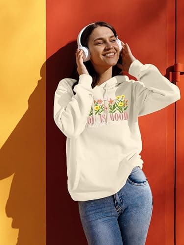 DUTUT Christian Sweatshirts Women Oversized: Jesus Hoodie God is Good Bible Verse Pullover Long Sleeve Tops thumbnail 6