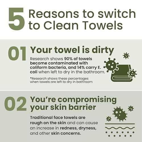 Clean Skin Club Bamboo Viscose Clean Towels® XL 100% USDA Biobased Face Towel, Disposable Face Towelette, Makeup Remover Dry Wipes, Ultra Soft, 50 Ct, 1 Pack thumbnail 6