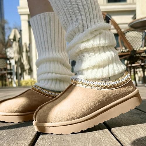 metricfalcon Women's Slippers Platform Mini Boots For Women Suede Leather Indoor/Outdoor Anti-Slip Slipper Comfy Fur Fleece Lined Sneakers Short Ankle Boot thumbnail 2