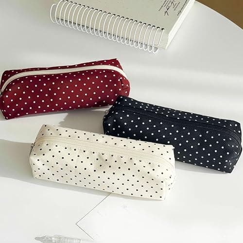 Polka Dot Pencil Case Cute Large Pencil Pouch for School Supplies Retro Dot Aesthetic Stationery Organizer Box for Girls Boys Teens Adults Office Travel Makeup Bag Cosmetic Pouch Gift Idea thumbnail 6