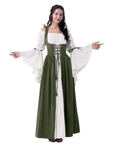 Spooktacular Creations Halloween Renaissance Costume Women, Renaissance Corset Dress, Plus Size Medieval Chemise for Cosplay thumbnail 2