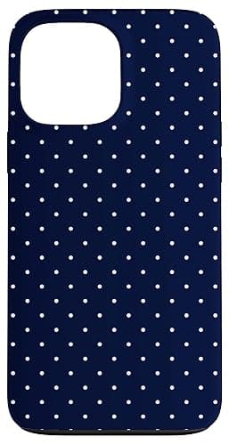 Boho Tiny Polka Dot Rockabilly Cute Navy Blue Polkadot Case for iPhone 13 Pro Max - Image 1