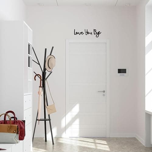 Dripykiaa Love You Bye Wood Sign Home Decor Boho Decor Wall Decor Express Love and Warm for Your Family Lovers Wall Art Gift Hallway Entryway Door Valentine Decorations for Home - 21.6" - Black thumbnail 8