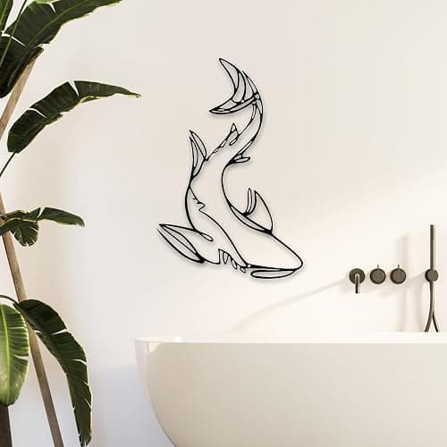 Xedatric Shark Metal Wall Decor – Striking Nautical Wall Sculpture for Bathroom, Room & Home – Durable Marine Animal Art, Rust-Resistant Coastal Decor & Unique Gift Idea thumbnail 4
