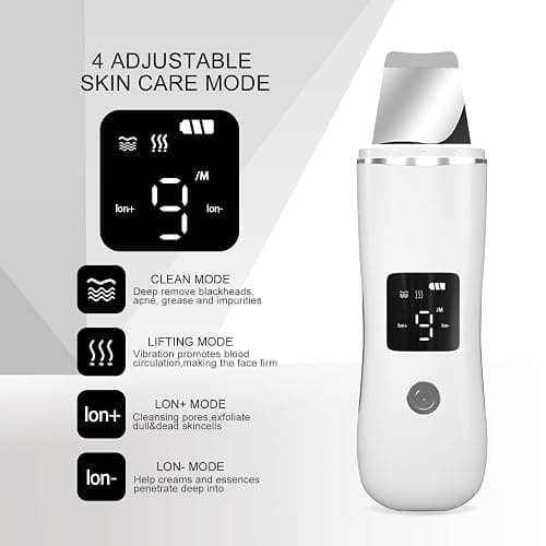 Face Scrubber Skin Spatula, Blackhead Remover with 4 Modes, Pore Extractor Face Spatula Deep Cleansing for Facial Skin Care Gift for Women thumbnail 2