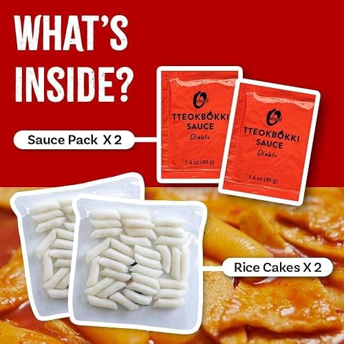 Tteokbokki Korean Rice Cakes – [Original Gochujang | Pack of 1] – Gluten Free | Ready in 3 Minutes | 0 Cholesterol/ 0 Trans Fat | 2 Servings Spicy Street Snack | Healthy/Savory/Spicy - O’food thumbnail 8