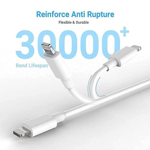 6ft USB A to Lightning Cable for iPhone 14, Carplay Cable Compatible for iPhone 14 pro max,13 Plus,SE 2nd/12/11/Xs/XR, Fast Charging Power Cord for AirPods 4, AirPods Pro (2nd/3rd gen) Charger cable thumbnail 6