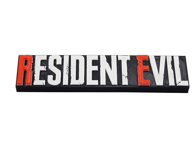 Video Game Logo Sign Shelf Sitter Compatible With Resident Evil Wall Desk Bookshelf Art Decor 7"x1 5/8"x3/8" thumbnail 3
