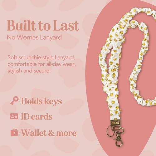 ANDI Neck Lanyard For Women - Scrunchie Cute Lanyard for Keys, Id Card Holder, Wallet - Aesthetic Long Lanyard thumbnail 3