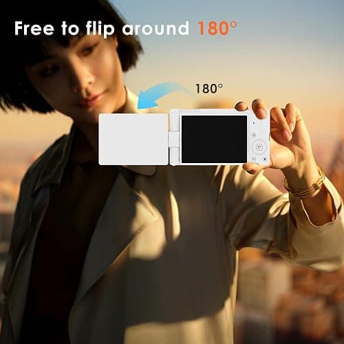 4K Digital Camera for Photography 64MP Vlogging Camera for YouTube Video 2.8'' 270° Flip Screen Travel Cameras 16X Zoom Cameras with 32GB Card, 2 Batteries thumbnail 2