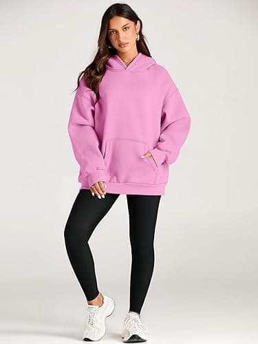 Trendy Queen Womens Oversized Hoodies Fleece Sweatshirts Fall Fashion 2025 Pullover Sweaters Winter Clothes - Pink - Small thumbnail 5