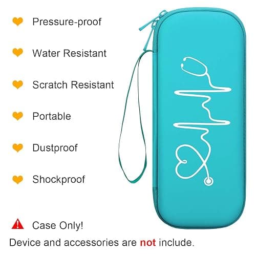 BOVKE Travel Carrying Case Compatible with 3M Littmann Classic III, Lightweight II S.E, MDF Acoustica Deluxe Stethoscopes - Extra Room for Medical Scissors EMT Trauma Shears and LED Penlight, Emerald thumbnail 3