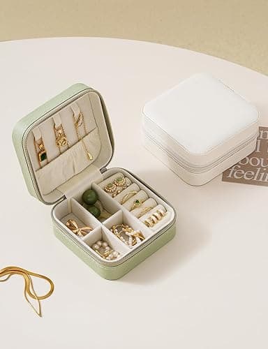 SLOZO Travel Jewelry Case, Travel Jewelry Box, Mini Jewelry Travel Case, Jewelry Organizer Case, Portable Small Jewelry Organizer Storage Boxes - Best Gift for Women Girls. thumbnail 8