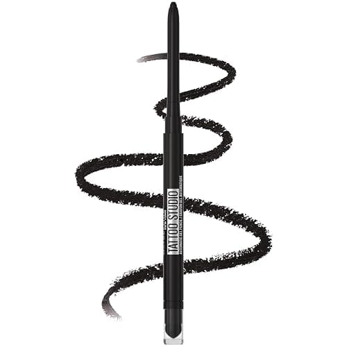 Maybelline Tattoo Studio Automatic Gel Pencil Waterproof Eyeliner, Blendable, Smudge Resistant, Matte Eyeliner For Up To 36HR Wear, Pitch Black (Smokey Black), Packaging May Vary - Image 1