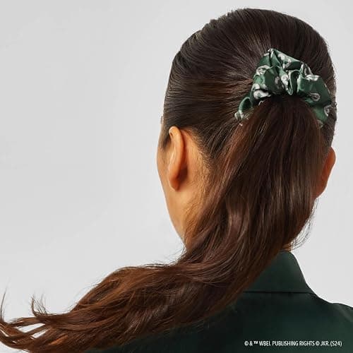 Harry Potter x Kitsch Satin Scrunchies - Softer Than Silk, Damage Free Hair Ties for Girls and Women, Featuring All House Crests - Hair Accessories for All Hair Types, Ideal for Daily Use - Set of 4 - 4 Count (Pack of 1) - Multicolored thumbnail 3