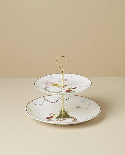 Lenox 897085 Merry Grinchmas Dinnerware 2-Tiered Server, Christmas & Holiday Hosting thumbnail 2