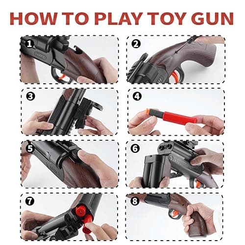 Double Barrel Toy Foam Blaster - Foam Squirt with Suction Dart and Catridge, 2 in 1 Foam Dart Blaster with Suction Dart and Catridge for Kids Teen Adults, Outdoor Toys for 8+ Year Old Boys & Girls thumbnail 8