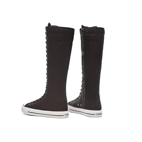 Women's Tall Canvas Lace up Knee High Sneakers thumbnail 6