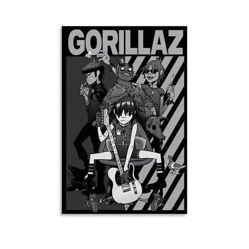 Gorillaz Creative Waterproof Decorative Paintings Free of Framing Directly Pasted with Moisture-proof And Anti Fouling Materials Living Room Bedroom Hanging Paintings Artistic Sense Home GiftsUnframe- - Image 1