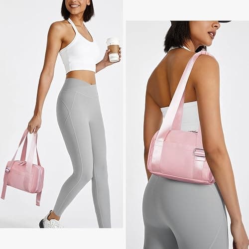 ANKICK Mini Gym Bag Small Duffle Bags Tote for Women Pink Workout Bag Lightweight for Weekender Travel Sports Yoga Fitness thumbnail 2