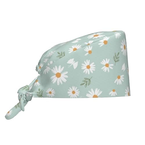 Working Cap Scrub Cap with Sweatband Adjustable Unisex Women Tie Back Hat Nurse Surgical Caps - Image 1