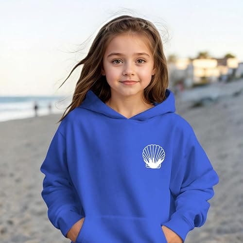 Lubpow Cute Pink Hoodie Kids Girls Aesthetic Preppy Hibiscus Flower Puff Hoodies Kawaii Hawaii Palm Beach Graphic Pullover thumbnail 3