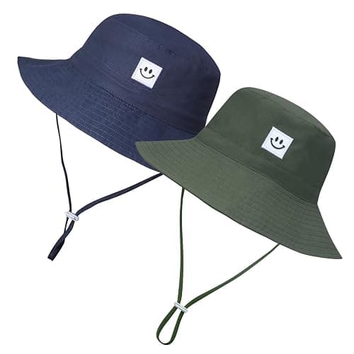 MaxNova Baby Sun Hat Smile Face UPF 50+ Toddler Bucket Hat for Boys Girls 0-7 Years - Image 1