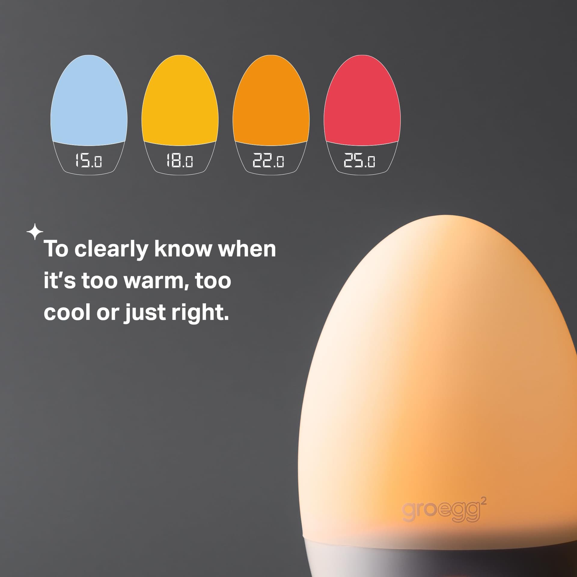 Tommee Tippee Groegg2 Digital Colour-Changing Nursery Thermometer and Nightlight, USB-Powered, Digital Temperature Display thumbnail 3