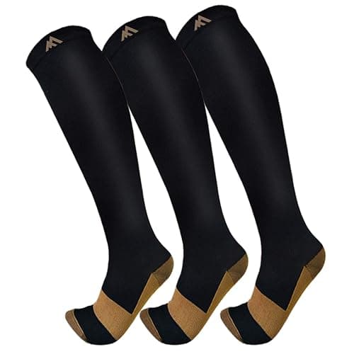 FuelMeFoot 3 Pack Copper Compression Socks - Compression Socks Women & Men Circulation - Best for Medical,Running,Athletic - Image 1