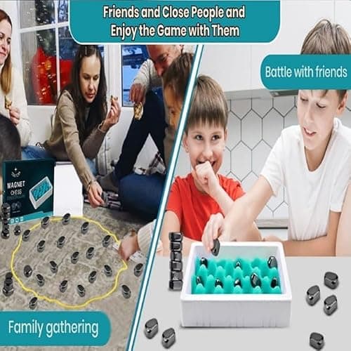 Jeu D'échecs Magnétique De 40 Pièces, Boîte De 40 Aimants, Jeu De Société Magnétique pour Toute La Famille, Version Améliorée Jeu D'échecs Magnétique Noël pour Enfants Et Adultes, éDucatif Didactique thumbnail 6