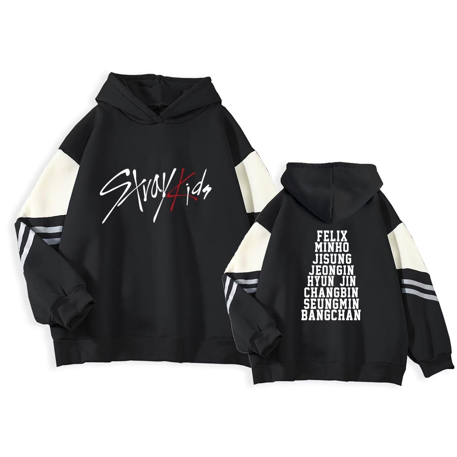 Stray Kids Hoodie Bangchan Felix Hyunjin Lee Know Sweatshirt for Stray Kids Kpop Merch Sweater - Medium - Black - Image 1