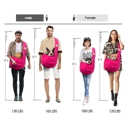 TOMKAS Dog Sling Carrier for Small Dogs Puppy Carrier for Small Dogs (Rose red, Adjustable Strap for 3-10 lbs & Zipper Pocket) thumbnail 9