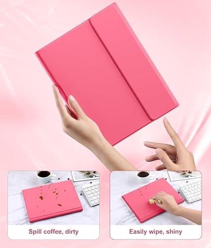 Harvopu Compatible for iPad 11th 10th Generation Case with Keyboard, Folio Cover with Pencil Holder, Multi-Touch Trackpad, 7 Color Backlit, Detachable Keyboard for iPad (A16) 11th/10th Gen (Pink) thumbnail 6