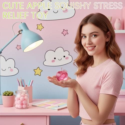 Coconut Oil Squishy,Apple Coconut Oil Stress – Super Soft, Handmade Slow Rising Fidget Squeeze Toy for Stress Relief, Squeeze the Stress Away (Green+Pink) thumbnail 6