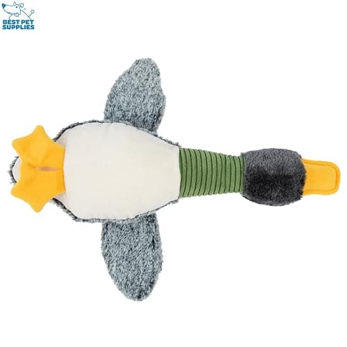 Best Pet Supplies Interactive Squeaky Dog Chew Toy, Ideal Dog Toys for Chewers, Small, Medium & Large Dogs, and Fetch Lovers - Mallard Duck Wing (Gray), Large thumbnail 2