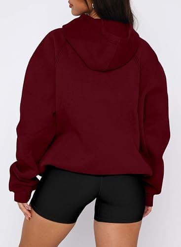 onlypuff Women Pullover Sweatshirt Long Sleeve Hoodies Kangaroo Pocket Fleece Basic Sweater thumbnail 4