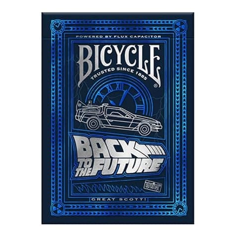 Bicycle Back To The Future Playing Cards 1 Pack, Premium, Foil, Metallic , Blue thumbnail 4